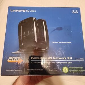 Cisco Linksys PLK300 200Mbps Powerline AV Network Kit - NIB- SEALED